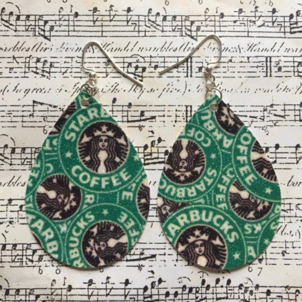 Coffee Faux Leather Earrings